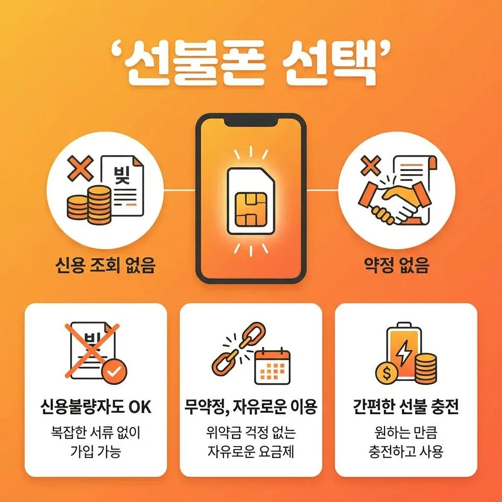 선불폰 세컨드폰 비교표 — 월 최소비용·약정 유무·해지 조건 정리