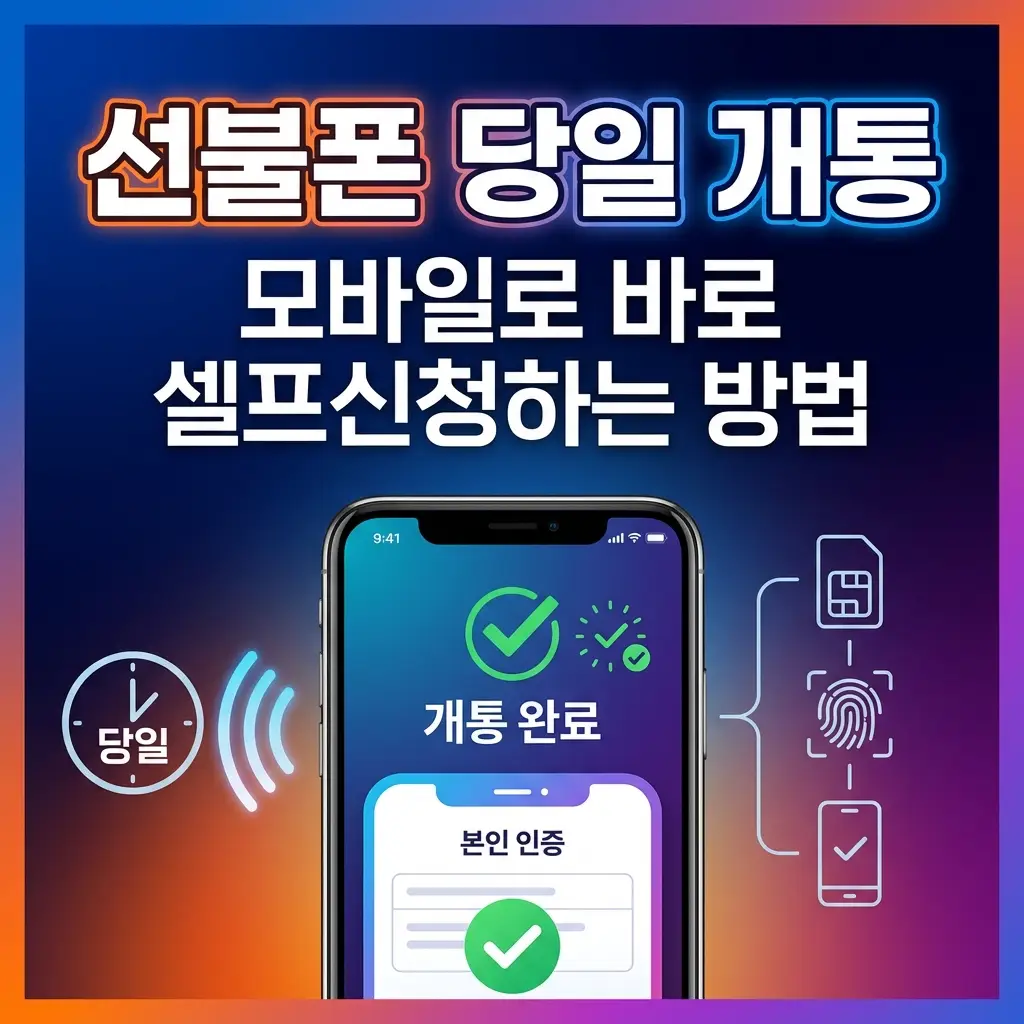 선불폰 당일 개통 모바일로 바로 셀프신청하는 방법