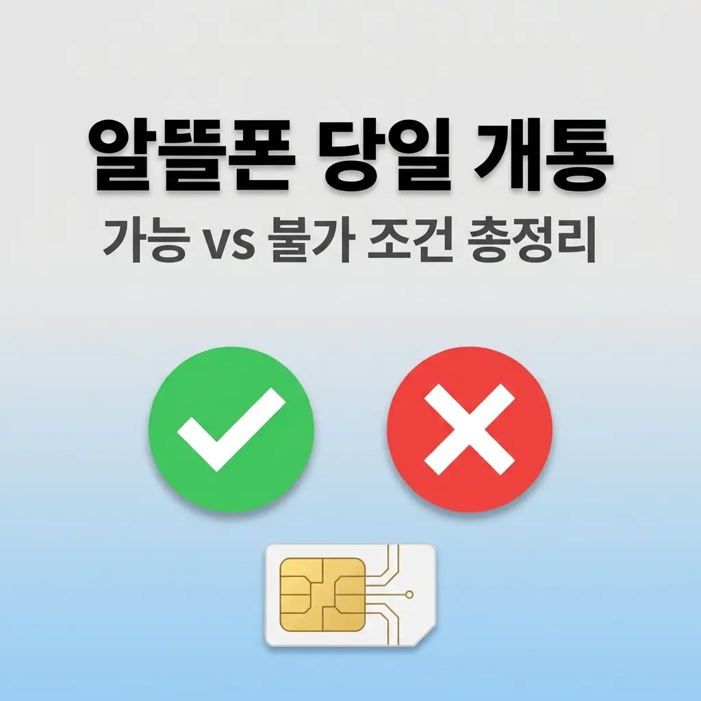 알뜰폰 바로 개통 가능한 상황과 불가한 상황, 조건 기준으로 구분 정리