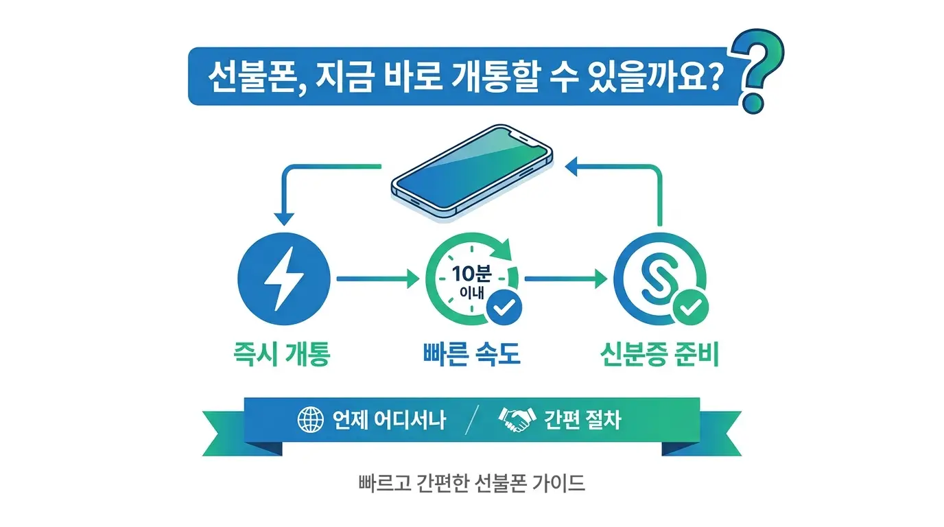 선불폰 바로 개통 가능한 상황, 즉시 개통 조건과 준비물 한눈에 정리