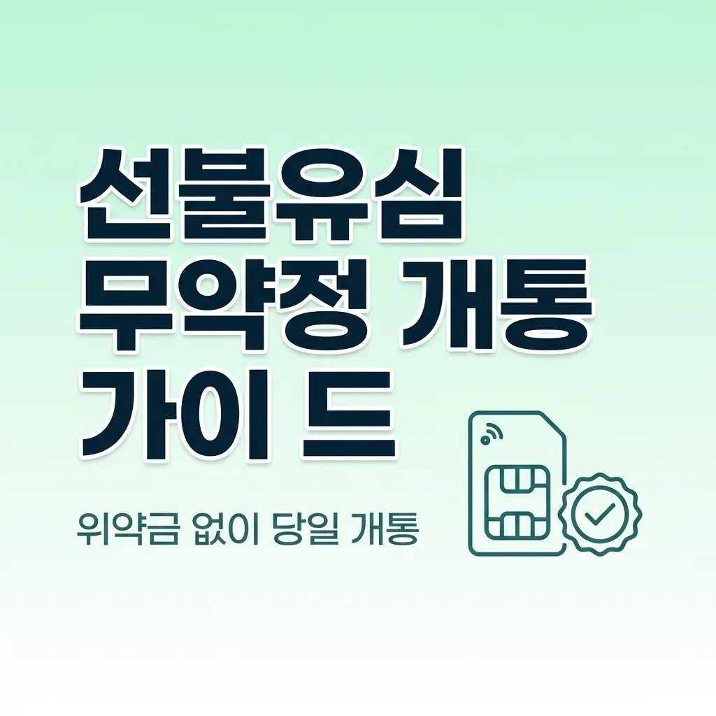 선불유심 약정 없이 개통하는 조건, 무약정 신청 가능한 요금제 정리