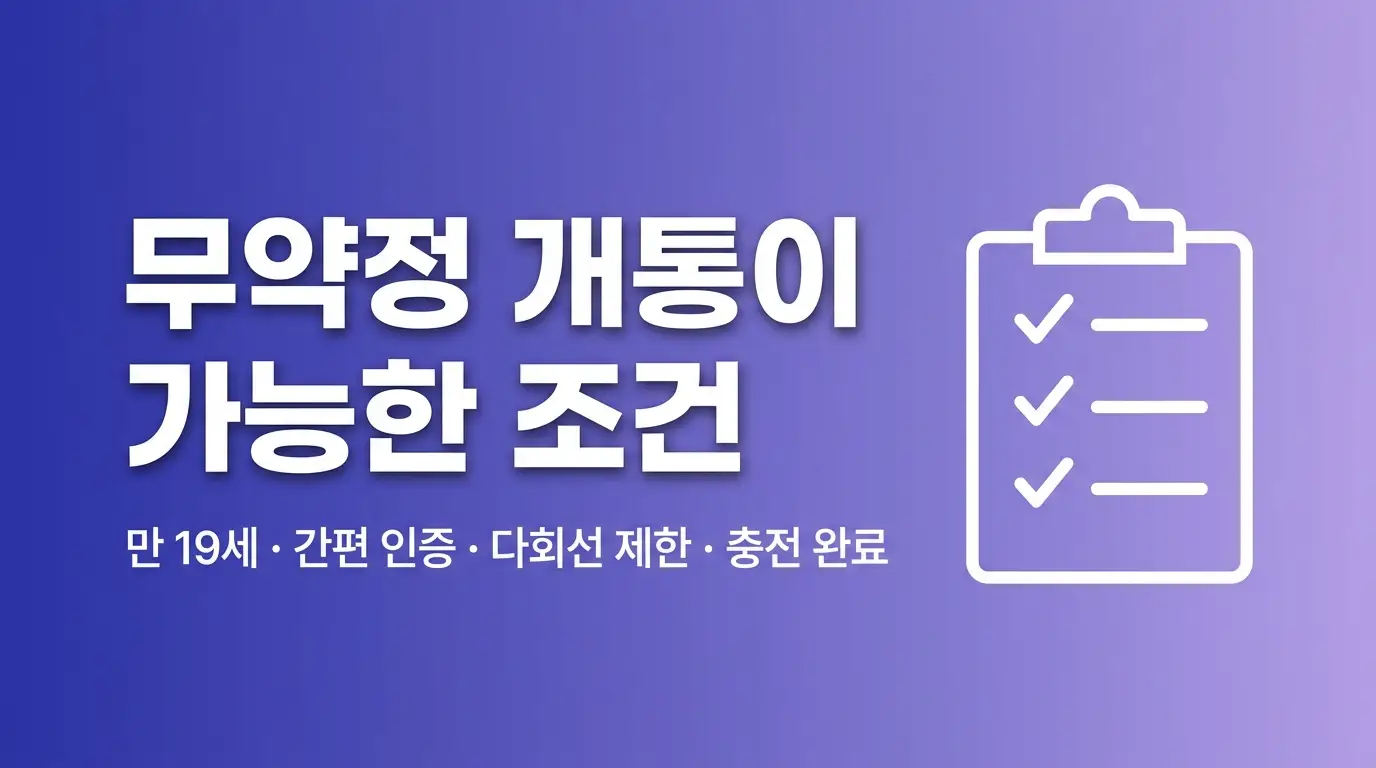 선불유심 약정 없이 개통하는 조건, 무약정 신청 가능한 요금제 정리