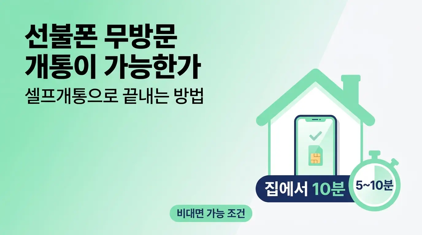 선불폰 무방문 개통 가능한지, 방문 없이 집에서 신청하는 절차 안내
