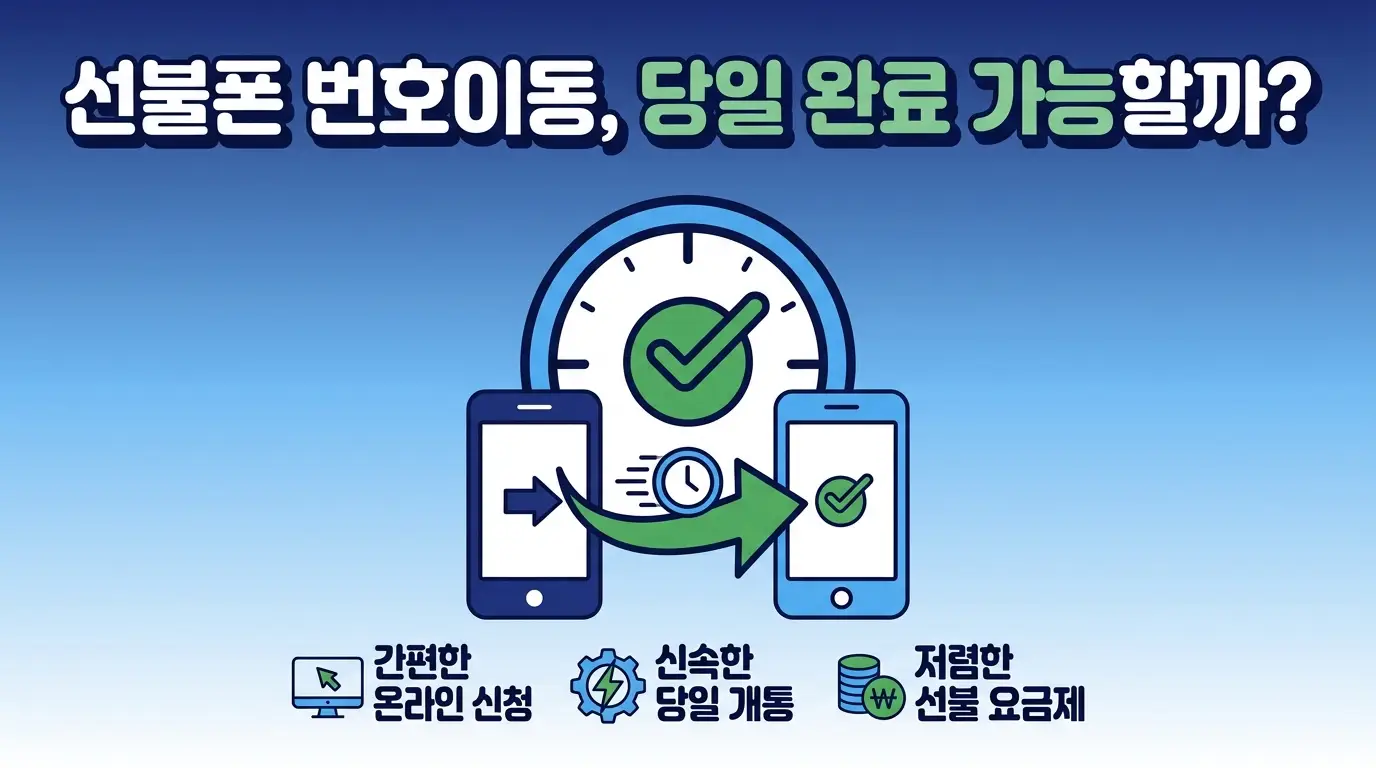 선불폰 번호이동 당일 완료 가능한지, 처리 시간과 주의사항 직접 정리