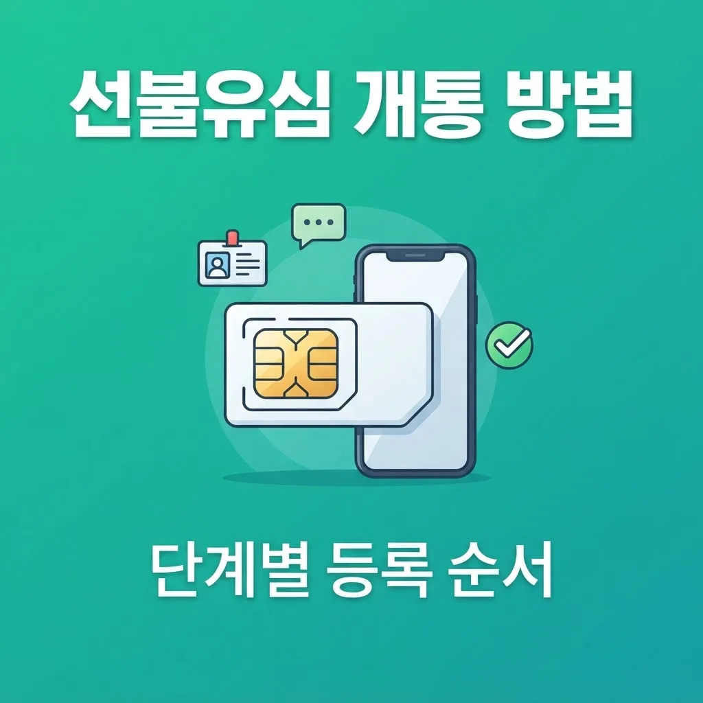 선불유심 개통 방법 | 처음 하시는 분들을 위한 단계별 등록 순서 정리