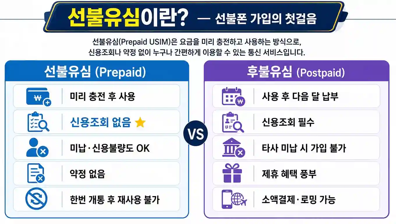 선불유심이 무엇인지 설명하는 선불폰 가입 첫걸음 안내