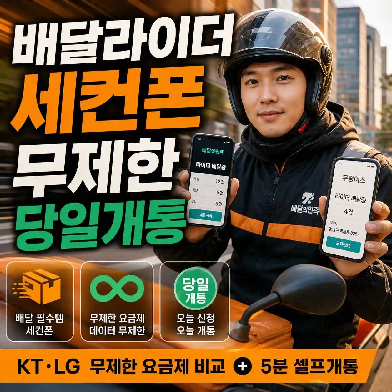 배달라이더 세컨폰 앤텔레콤 무제한 요금제 당일개통 가이드