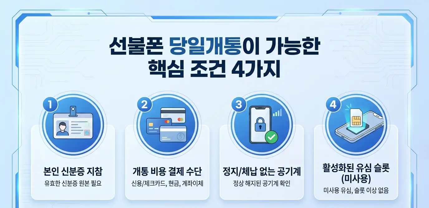 번호 정지 걱정돼서 선불폰 당일개통 가능했던 조건 정리