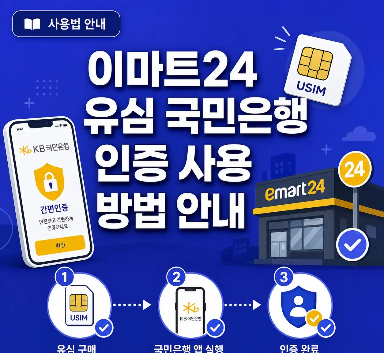이마트24유심 국민은행인증 사용 방법 안내