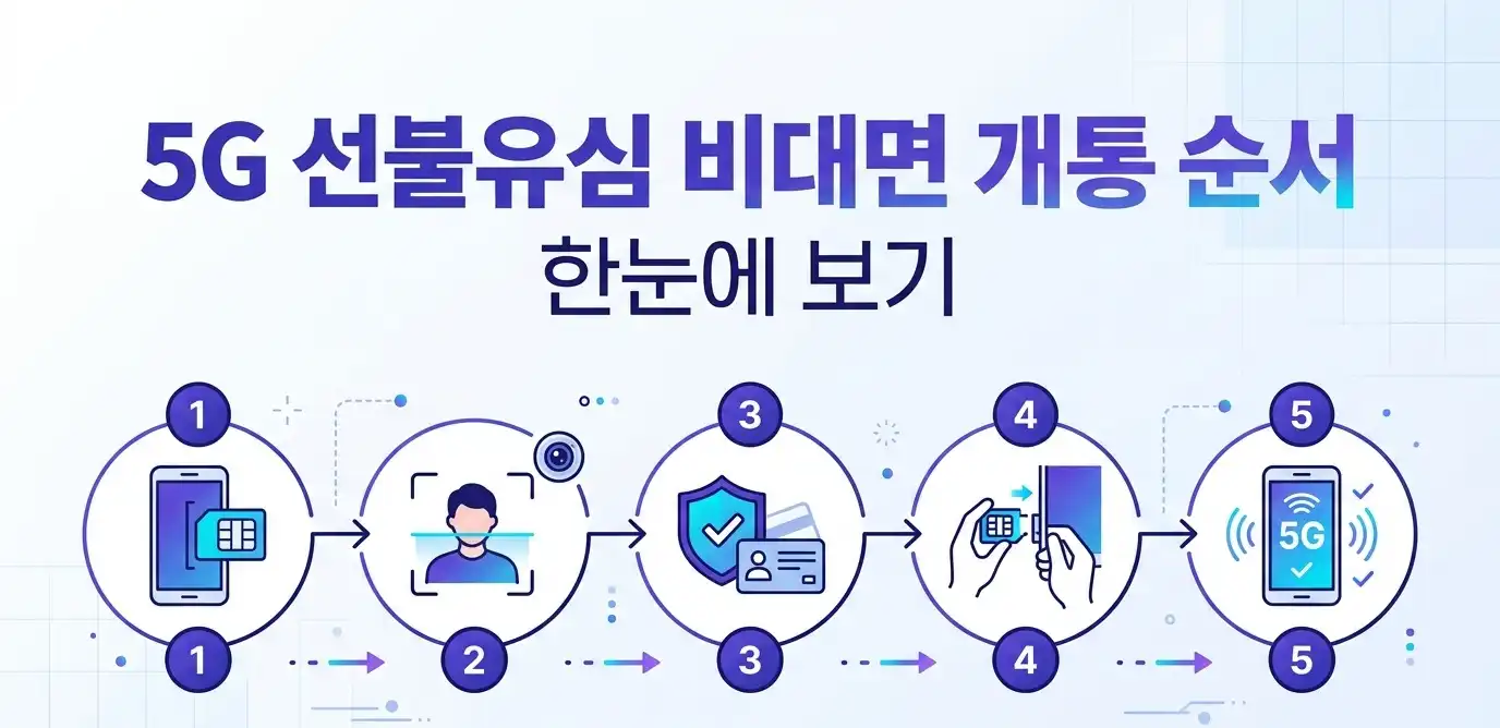 5G요금제 선불유심 비대면 개통 순서 안내