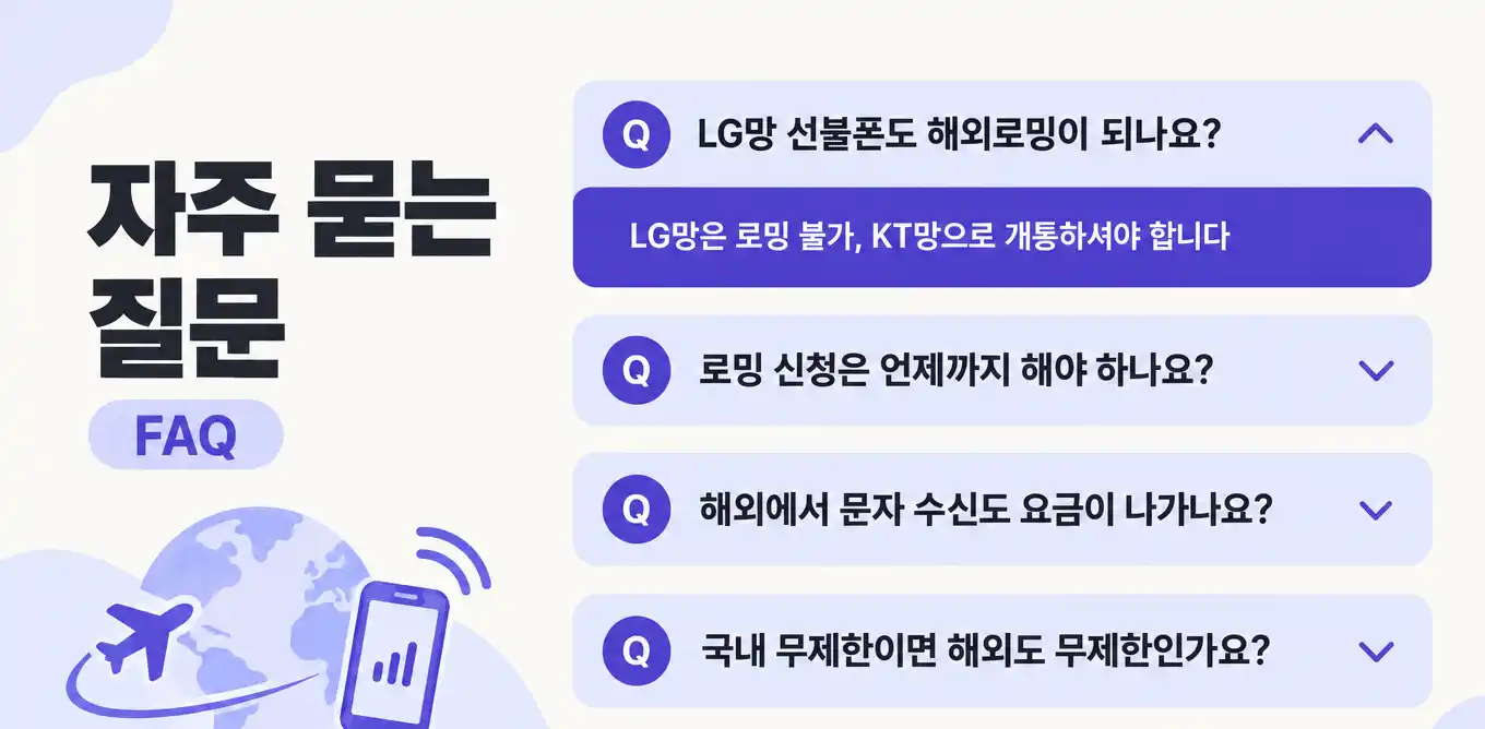 KT선불폰 해외출장 때문에 로밍 설정하고 사용해본 후기