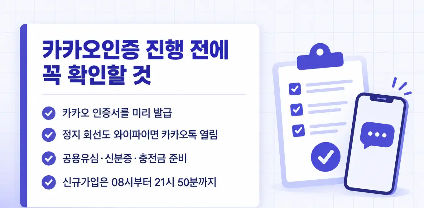 통신미납연체 선불폰 카카오인증 진행방법 안내
