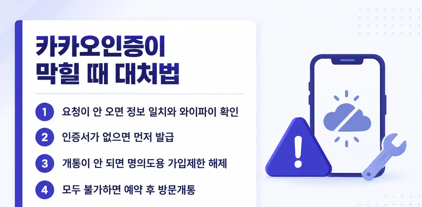 통신미납연체 선불폰 카카오인증 진행방법 안내