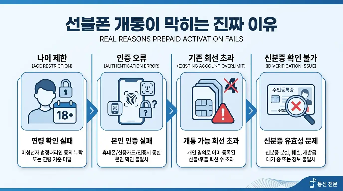 선불폰 개통 거절됐다면 — 신용·미납 문제 없이 본인 명의로 개통하는 방법
