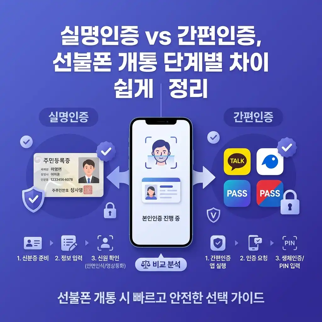 신불자 선불폰 개통 시 실명인증과 간편인증 차이 헷갈릴 때 정리하는 법