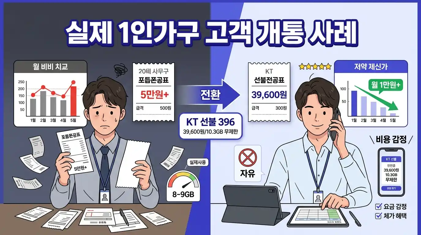 1인가구 선불폰 신청 비교