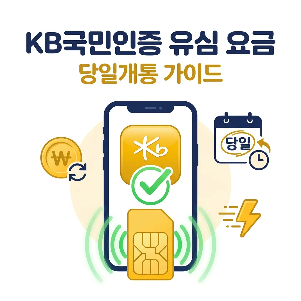 KB국민인증 유심 요금 충전 당일개통