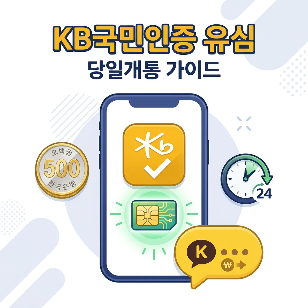 KB국민인증 유심 요금 충전 당일개통
