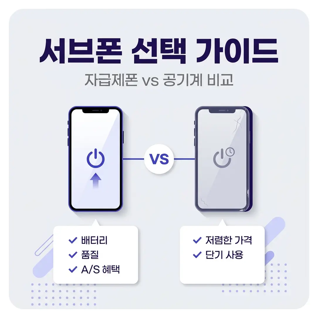 서브폰 필요하면 자급제폰과 공기계 중 고르는 2가지 기준