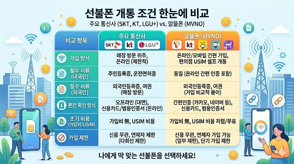 선불폰 개통 조건이 궁금한 분들, 신용조회·약정·서류 3가지 기준으로 정리