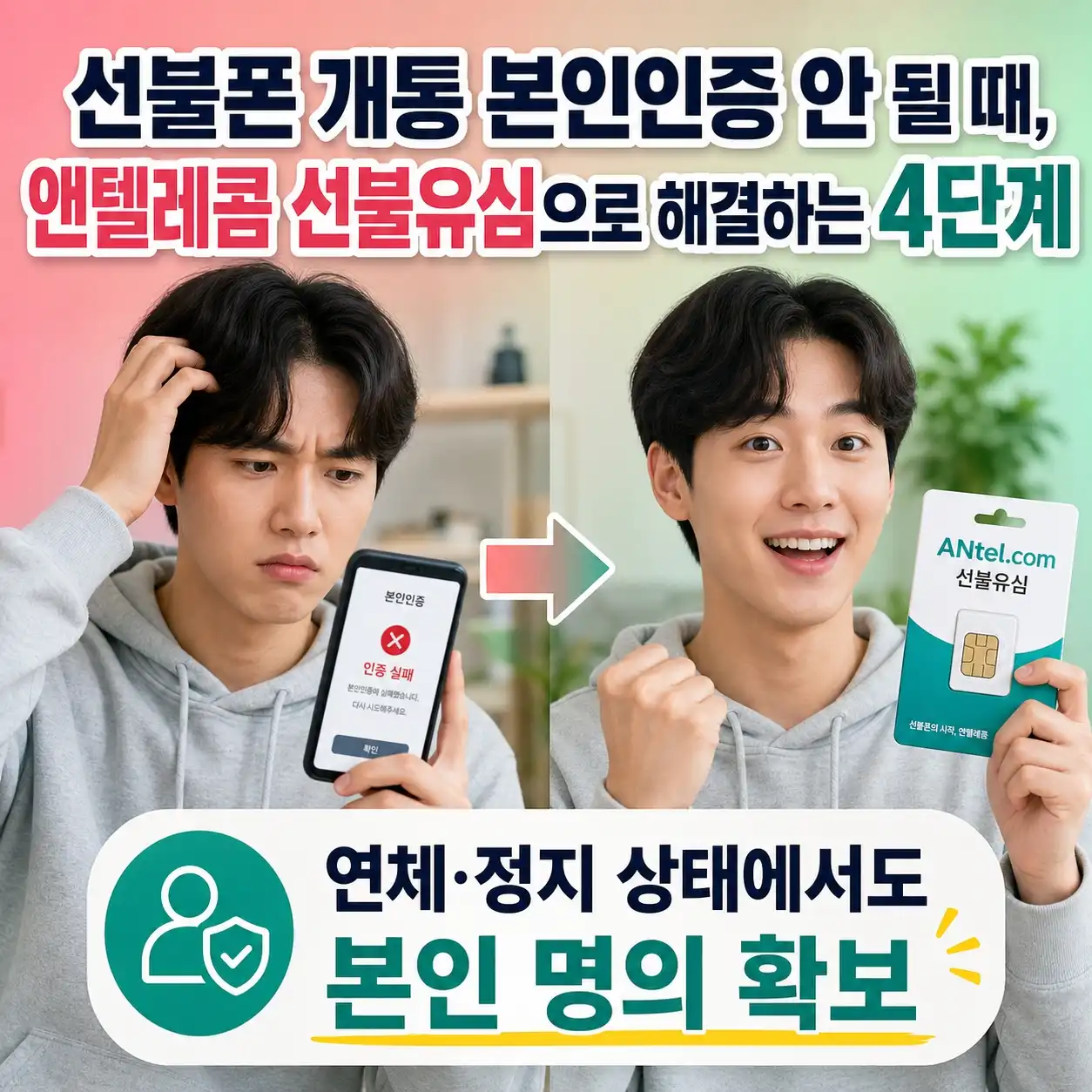 선불폰 개통 본인인증 안 될 때, 앤텔레콤 선불유심으로 해결하는 4단계