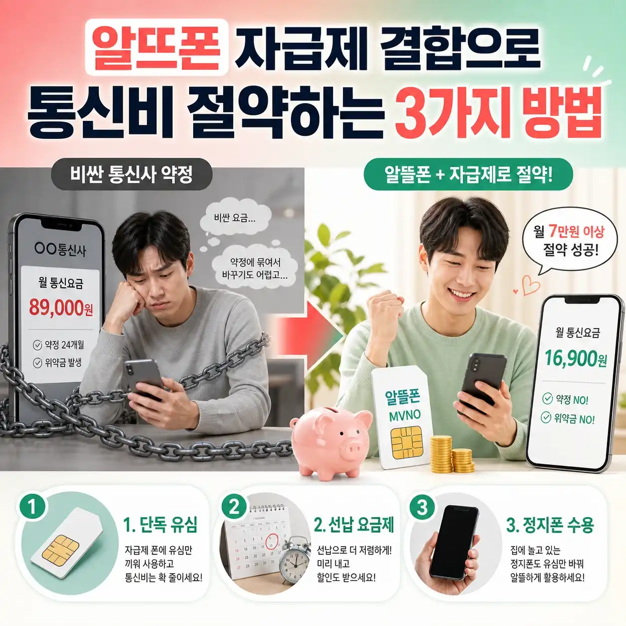 알뜰폰 자급제 결합으로 통신비 절약하는 3가지 방법