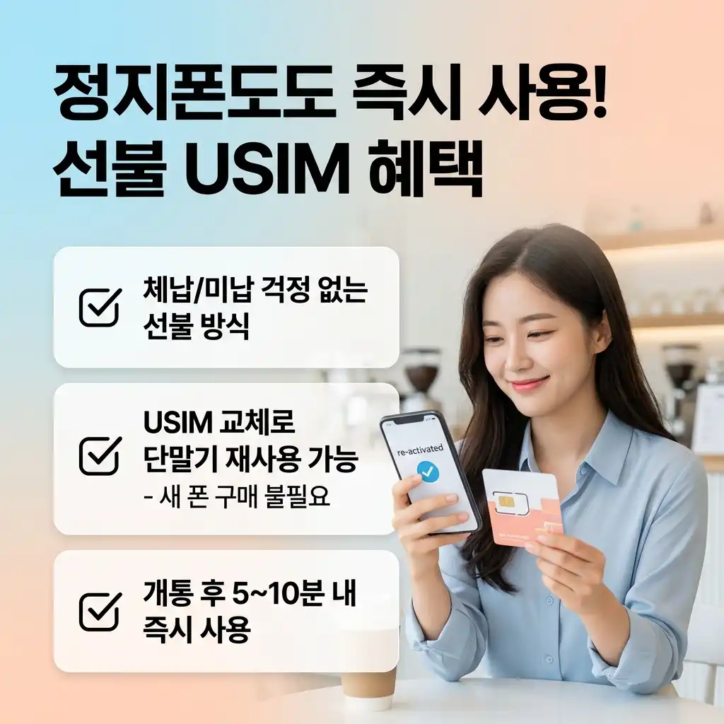 미납 정지폰 그대로 선불폰 개통, 새 단말기 안 사고 즉시 사용하는 방법