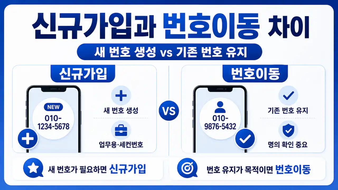 신규가입과 번호이동 차이, 셀프개통 전 꼭 확인할 기준
