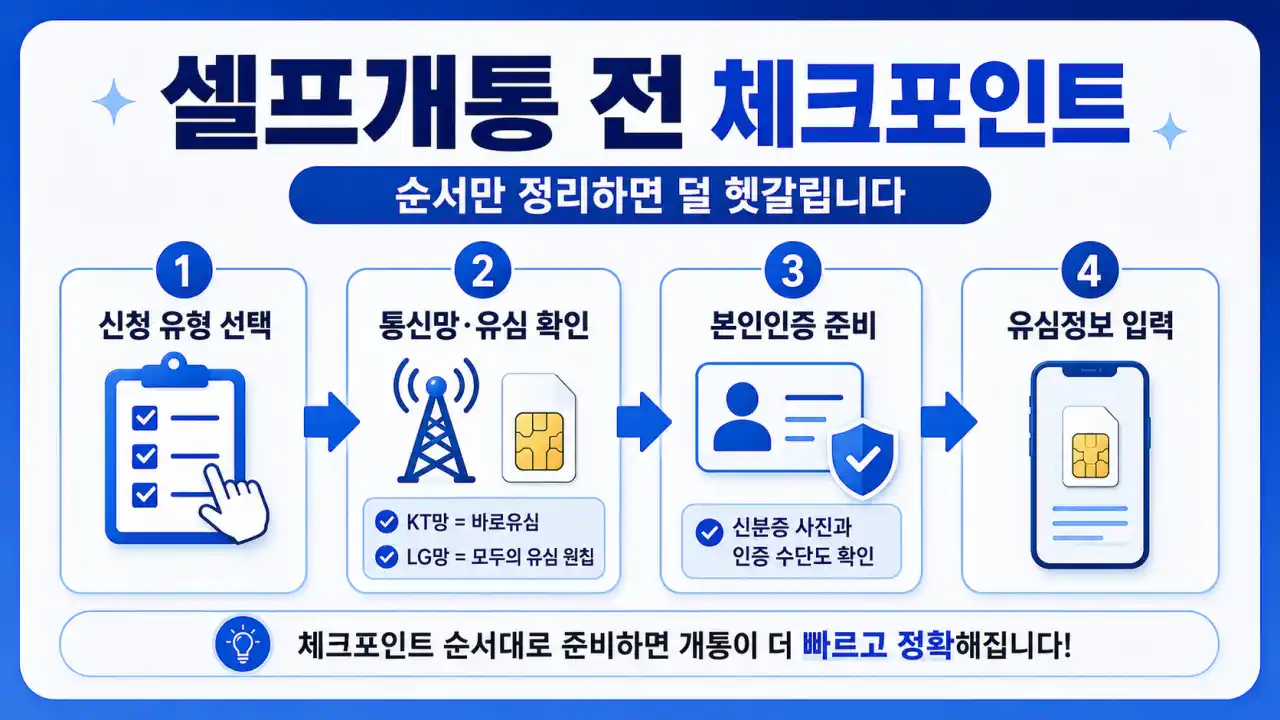 신규가입과 번호이동 차이, 셀프개통 전 꼭 확인할 기준
