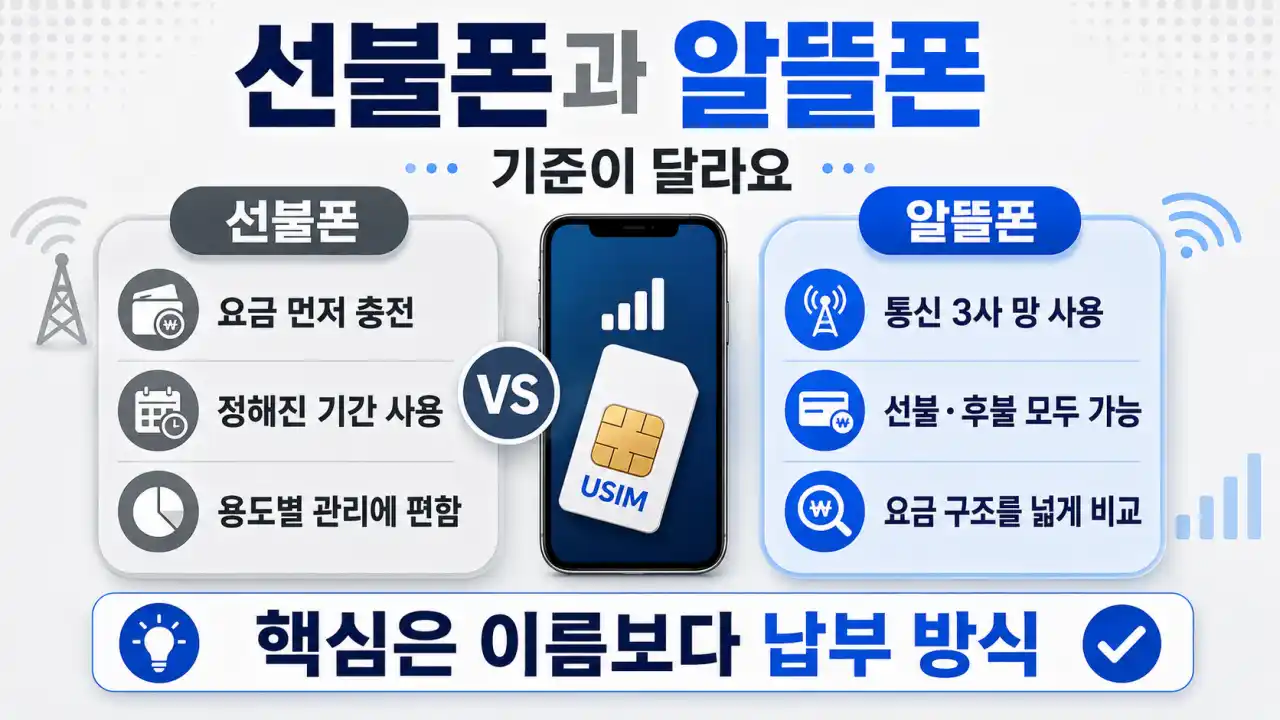 선불폰과 알뜰폰 차이, 개통 전 비교 기준 정리
