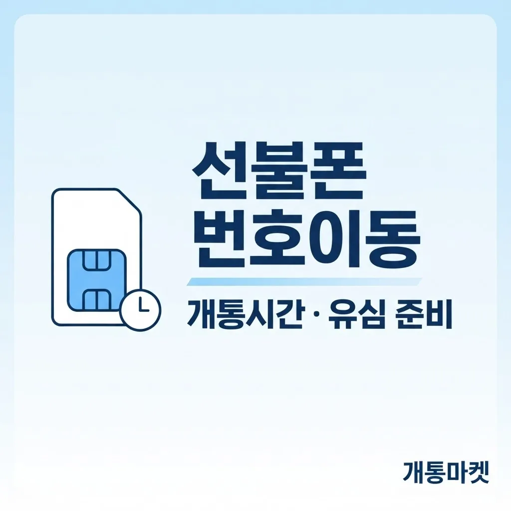 선불폰 번호이동 전에 꼭 확인해야 할 개통시간과 유심 준비 방법