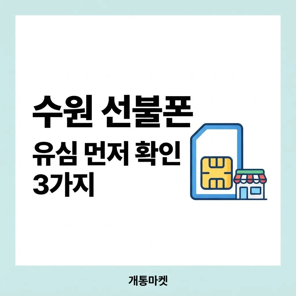 수원 선불폰, 유심부터 사기 전에 확인해야 할 3가지